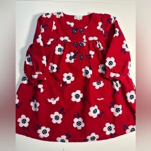 Le Top Red Corduroy Floral Dress‎ 🌸 Size 18M